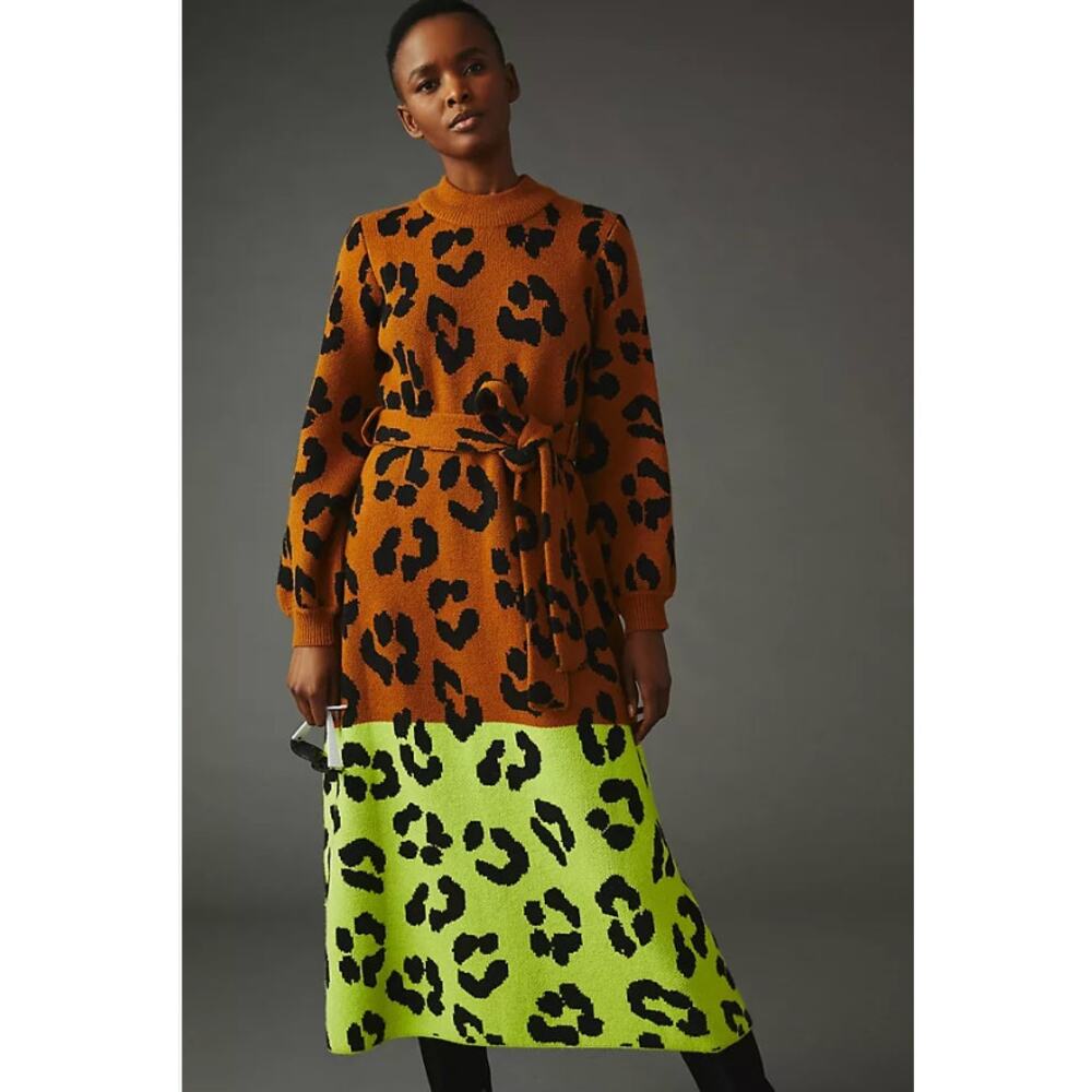 Farm x Anthropologie Colorblock Sweater Dress XXS